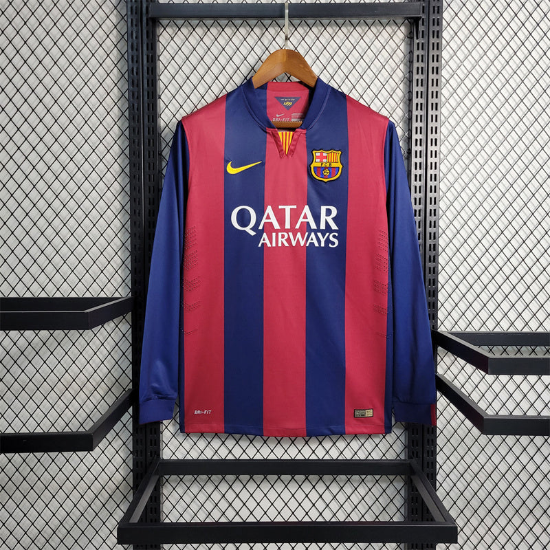 14/15 Barcelona Home Retro Long Sleeve