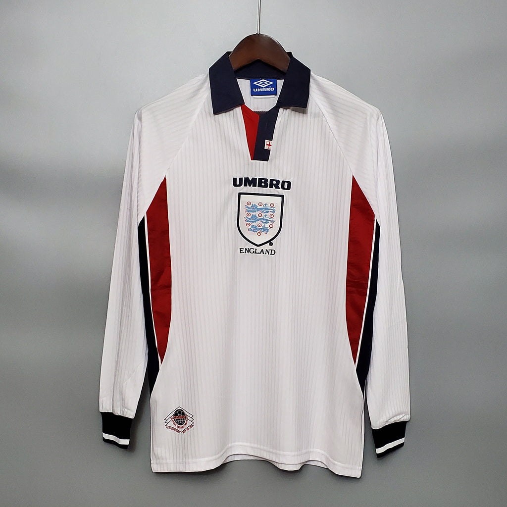 1998 England Home Retro Long Sleeve