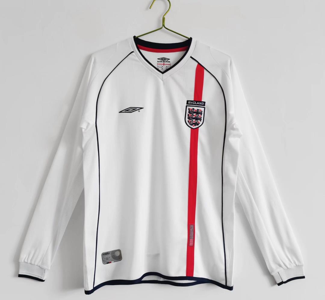 2002 England Home Retro Long Sleeve